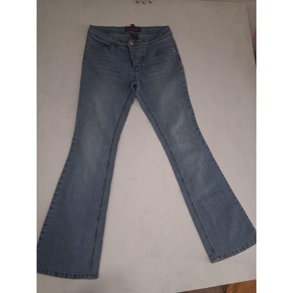 Vtg Dollhouse Y2K Low Rise Flare Denim Jeans Button Fly Womens Size 9/10 29/30